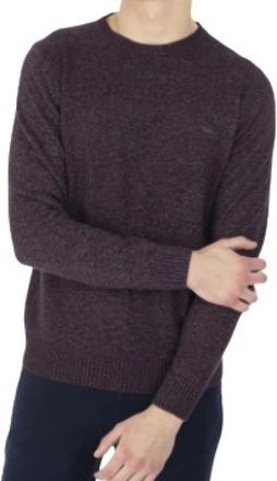 Harmont & Blaine Bordeaux Sweater met Iconisch Bassotto Borduursel - Heren - Ronde hals truien - Rood - 3XL - Wol - Truien & Vesten