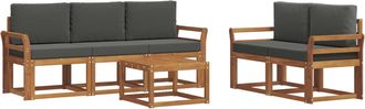 vidaXL Conjunto De Sof&aacute;s De Exterior 6 Uds. Natural Y Antracita Vidaxl