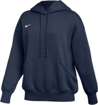 Nike Womens Phoenix Fleece Pullover Hoodie In Navy/white
