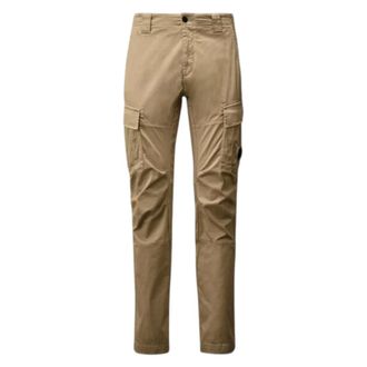 C.P. Company Slim-fit Trousers, male, Beige, Size: XL Cargo Lens Pants for Men