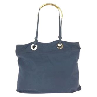 Prada Pre-owned Tote Bags, female, Blue, Size: ONE SIZE Pre-owned Tessuto Nylon Tote Bag