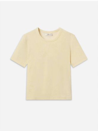 Frame Denim Womens Terryshort Sleeve Baby Tee In Lemon
