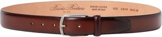 Brooks Brothers Runderleren Riem - Heren - Riemen - Bruin - S - Leer - Accessoires
