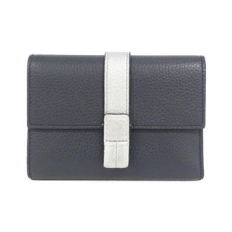 Loewe Silver Dark Navy Leather Wallet (Tri-Fold) (Pre-Owned)