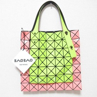 Issey Miyake Pink Yellow Handbag Tote Bag (Pre-Owned)