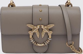 Pinko Mini borsa a spalla Love One Classic in pelle con strass e logo