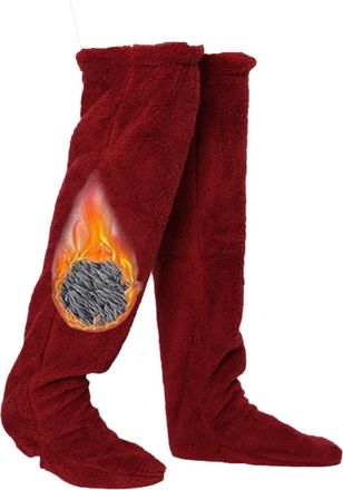 Generic Fuzzy Dreams Leg Warmers, Fuzzy Dreams Thigh High Sock, FuzzyDreams Leg Warmers, Fuzzy Leg Warmers Long Socks for Women (Wine Red,One Size)