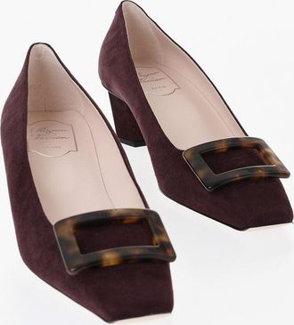 Roger Vivier Suede Pumps BELLE With Front Detail Roger Vivier