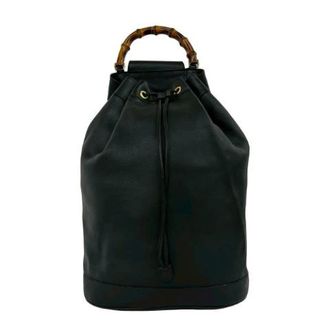 Gucci Pre-owned Backpacks, female, Black, Size: ONE SIZE Pre-owned Vintage Bamboo Leather Shoulder Bag