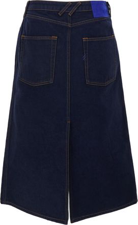 Burberry Blue Denim Midi Skirt