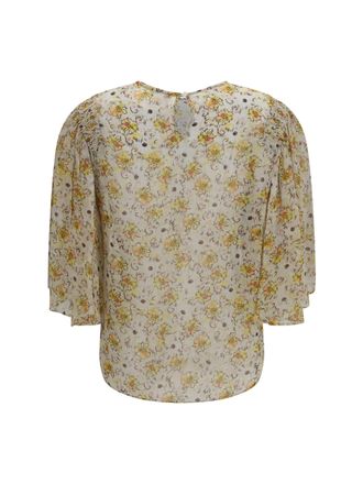 Isabel Marant Womens Floma_haut-Top Light Yellow-Ecru Viscose Shirt Yellow/ecru