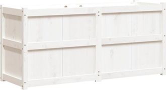 vidaXL Jardinera De Madera Maciza De Pino Blanca 150x50x70 Cm Vidaxl