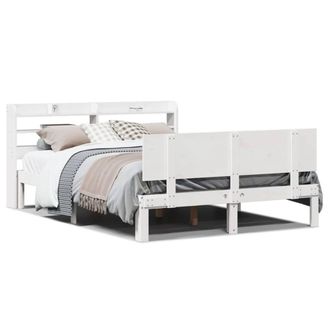 Berkfield Home Bed Frame with Headboard without Mattress White 150x200 cm King Size