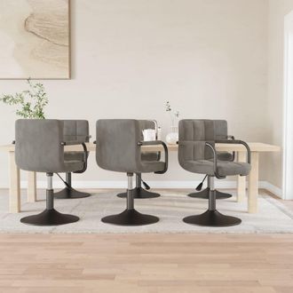vidaXL Vidaxl - Sillas De Comedor Giratorias 6 Uds De Terciopelo Gris Claro