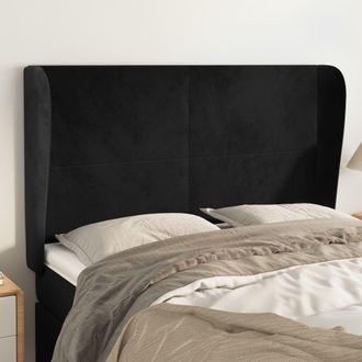 vidaXL Cabecero Con Orejas De Terciopelo Negro 147x23x118/128 Cm Vidaxl