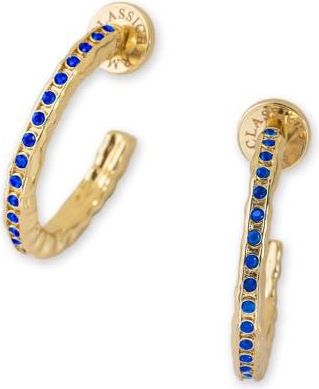 Classicharms Stella Molten Color Cubic Zirconia Hoop Earrings in Silver/blue at Nordstrom