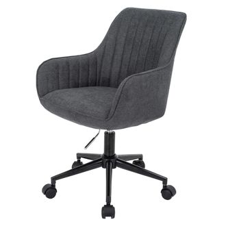 Hhg Nunca Usado] Silla De Oficina Hhg 014, Silla Giratoria Silla De Escritorio Reclinable, Tela/textil Con Reposabrazos, Antracita