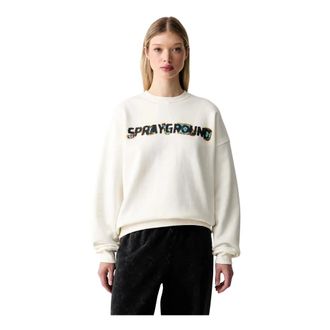 Sprayground Sprayground, Hoodies & sweatvesten, unisex, Beige, XL, Katoen, Crew Neck Sweatshirt