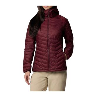 Columbia Powder Pass II Hybrid Hooded Jacket - Dames - Outdoorjassen - Rood - XL - Leer - Fitness