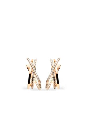 Alinka 18K rose gold Katia X diamond earrings - women - 18kt Rose Gold/Diamond - One Size - Pink