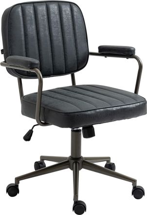 Clp Silla De Oficina Natrona En Cuero Sint&eacute;tico Negro Antiguo
