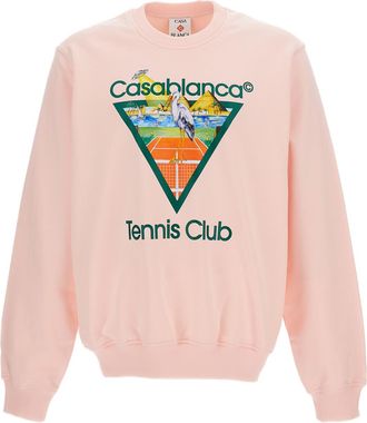 Casablanca Pink Tennis Club Icon Cotton Sweatshirt