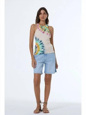 Young Fabulous & Broke Iggy Tank In Teal Whirly Pop