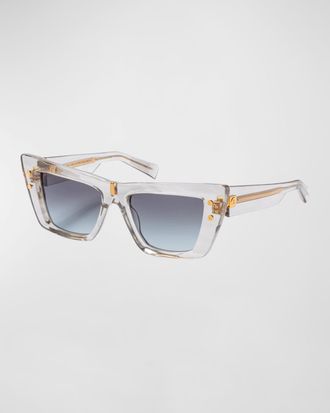 Balmain B-Eye Gradient Acetate Cat-Eye Sunglasses