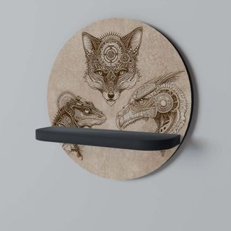 OEM Steampunk Trio Estante Redondo Negro