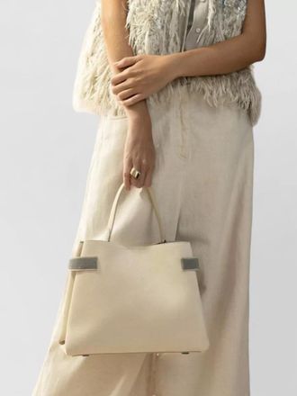 Brunello Cucinelli suede tote bag structured top handles