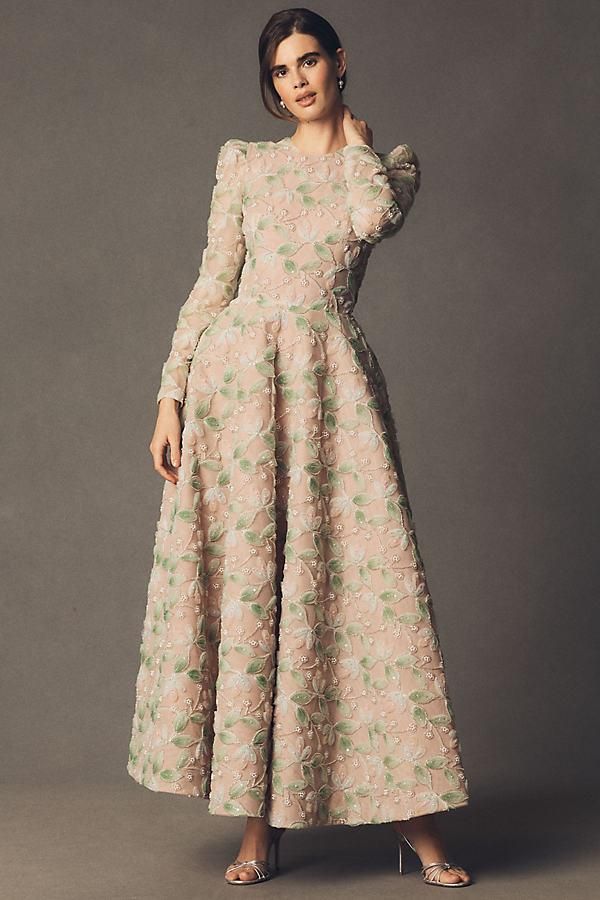Helsi Angelina Floral Appliqu Long Sleeve Lace Cocktail Minidress in  Daffodil at Nordstrom, Size Medium from $422.50 - on Stylight