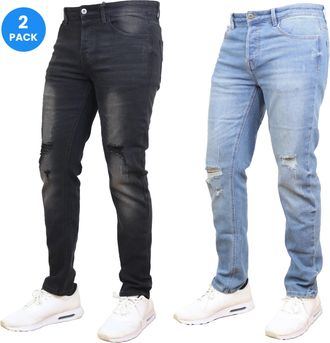 Blue Ice Mens Stretch Ripped Jeans-2 Pack