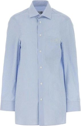 Maison Margiela Lange Mouwen Overhemd met Knopen - Dames - Overhemden - Blauw - S - Katoen - Overhemden