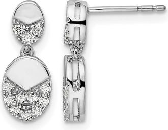 Diamond2Deal 14K White Gold 1/4 ct Lab Grown Diamond Dangle Earrings VS Clarity, G-H Color