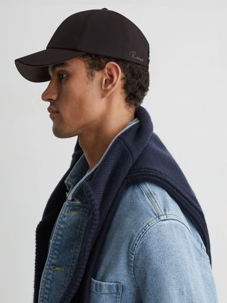 Reiss Chocolate Brown Technical Logo-embroidered Baseball Hat