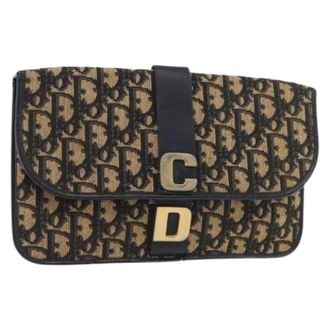Dior Pre-owned Clutches, female, Blue, Size: ONE SIZE Pre-owned Trotter Canvas Clutch Bag