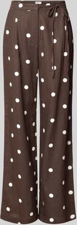 Jake*s Casual Stoffhose mit Schleifen-Detail in Dunkelbraun, Gr&ouml;&szlig;e 34