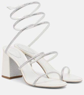 Rene Caovilla 80 embellished satin sandals