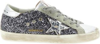 Golden Goose Silver Lace Up Sneakers