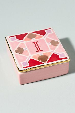 Anthropologie Quilted Monogram Trinket Box