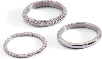 Alex and Ani Textured Stacking Ring Set of 3 in Silver at Nordstrom, Size 7