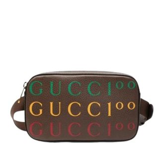 Gucci Pre-owned Leather gucci-bags - Heren - Vintage Heuptassen - Bruin - ONE Size - Vintage
