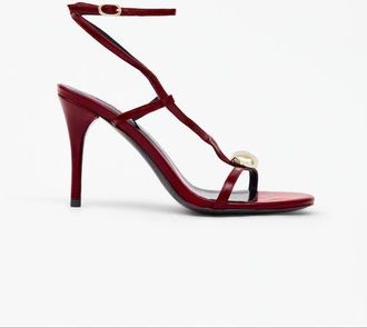 Mi-Mai Terrence Jewel Detail Heeled Sandals in Red at Nordstrom, Size 10