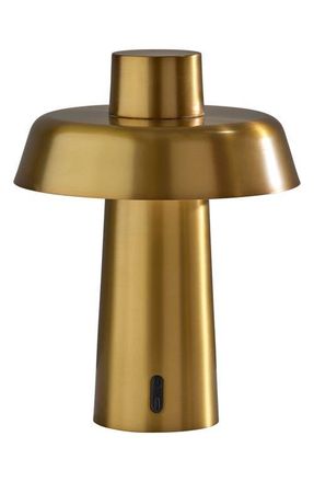 Adesso Pirlo LED Cordless Table Lamp in Antique Brass at Nordstrom