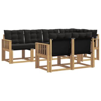 vidaXL Conjunto De Sof&aacute;s De Exterior Con Coj&iacute;n 7 Pcs Blanco Y Negro Vidaxl