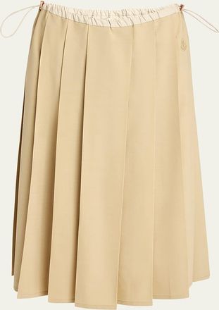 Moncler Pleated Drawstring Midi Skirt