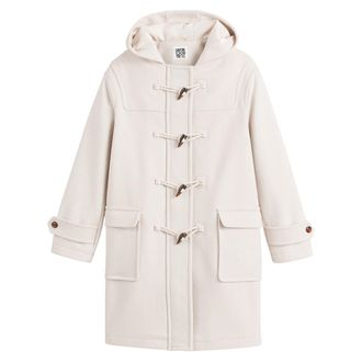 La Redoute Collections Halflange duffelcoat met kap