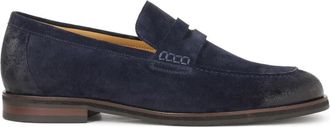 Kazar Marineblauwe loafers in geschuurd su&egrave;de - Heren - Loafers - Blauw - 40 EU - Su&egrave;de - Schoenen
