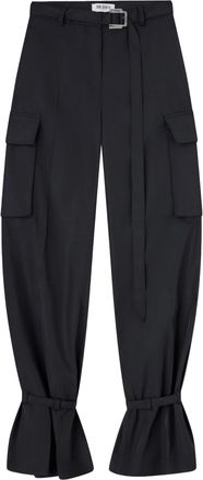 The Attico High-Waisted Black Cargo Pants With Voluminous Silhouette