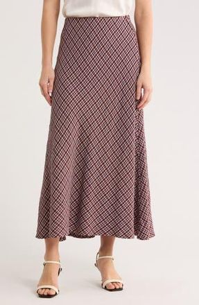 Max Studio Plaid Maxi Skirt in Rust /Navy at Nordstrom Rack, Size Medium